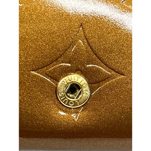 Louis Vuitton Vernis Monogram Bronze Coin Card Wallet Made in France Rare Color - Picture 4 of 12